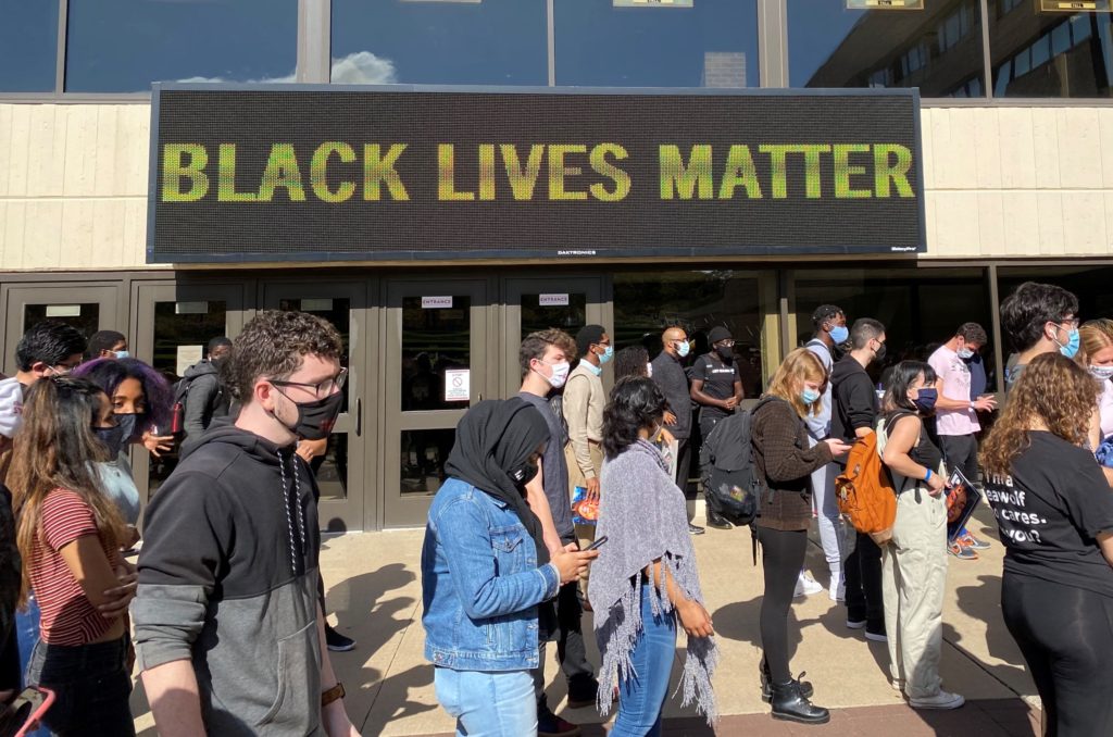 SBU NAACP & Black Student Athlete Huddle Lead Campus Protest